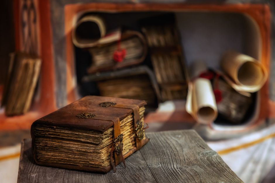 Bible open to Matthew chapter 4 for verse-by-verse commentary and study