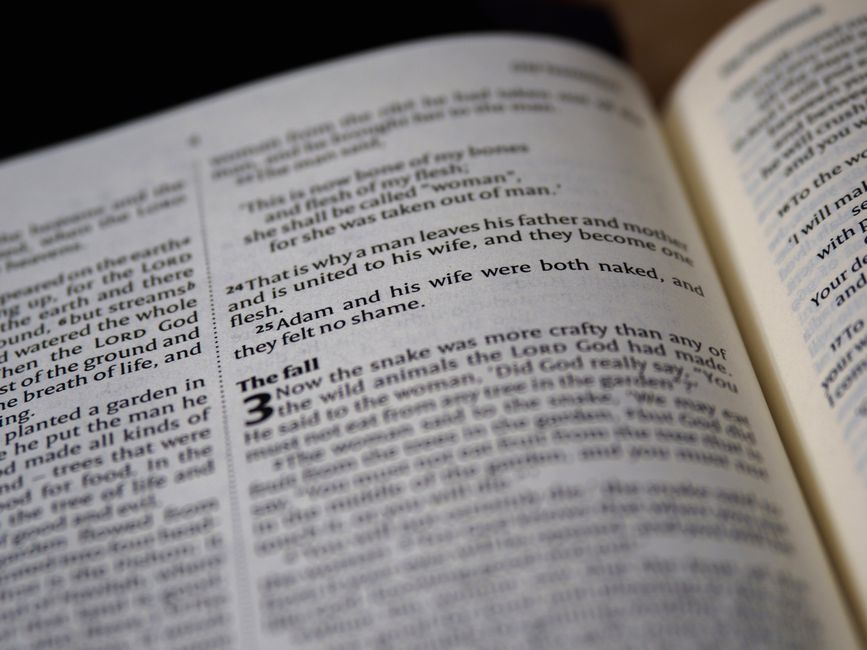 Bible open to Romans chapter 3 for verse-by-verse commentary and study