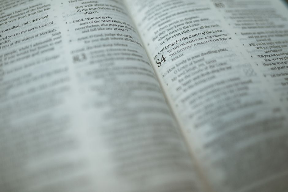 Bible open to Psalm chapter 30 for verse-by-verse commentary and study